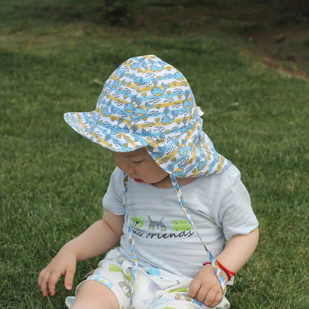 Baby Sun Hat Adjustable Summer Baby Cap for Boys Travel Beach S/L Baby Girl Hat Kids Infant Accessories Children Hats SPF 50+