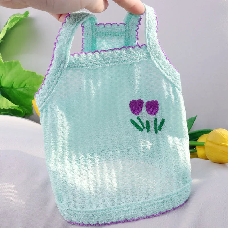 Solid Dog Clothes Summer Cotton Dog Vest Chihuahua Bichon Frise Yorkie Thin Puppy Breathable Dog Clothing Pet Vest Dog Costumes