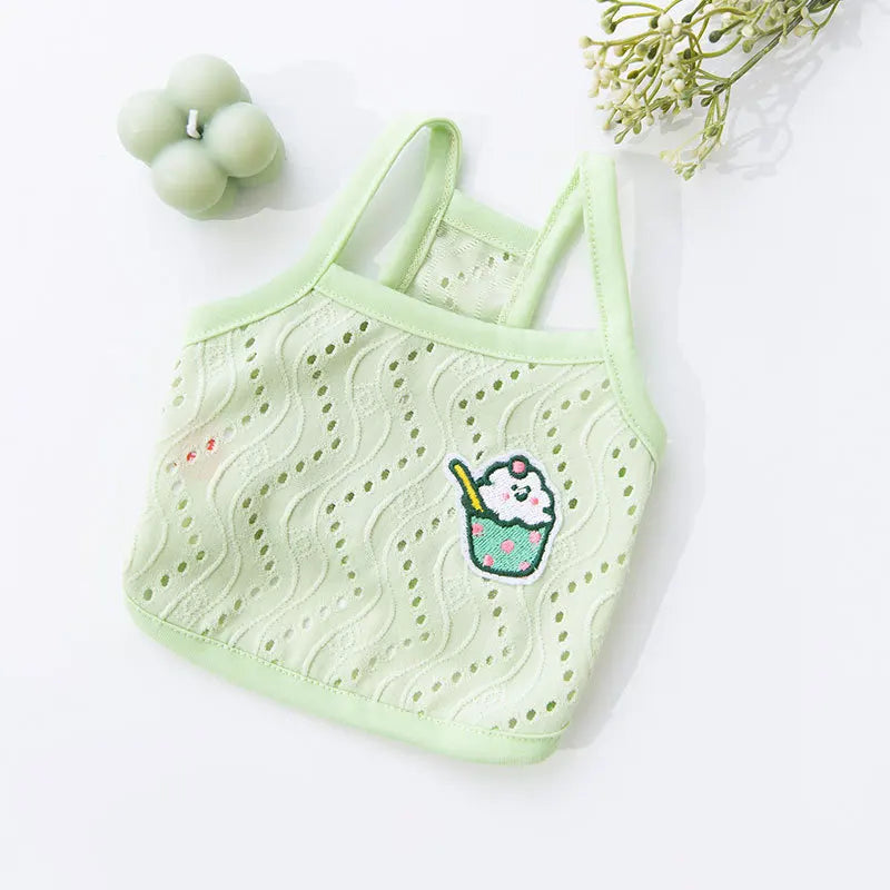 Solid Dog Clothes Summer Cotton Dog Vest Chihuahua Bichon Frise Yorkie Thin Puppy Breathable Dog Clothing Pet Vest Dog Costumes