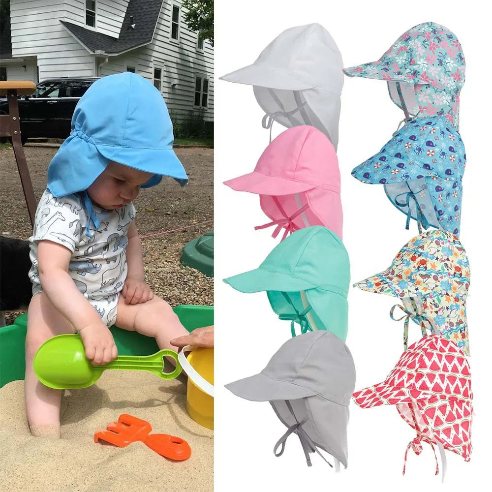 Baby Sun Hat Adjustable Summer Baby Cap for Boys Travel Beach S/L Baby Girl Hat Kids Infant Accessories Children Hats SPF 50+
